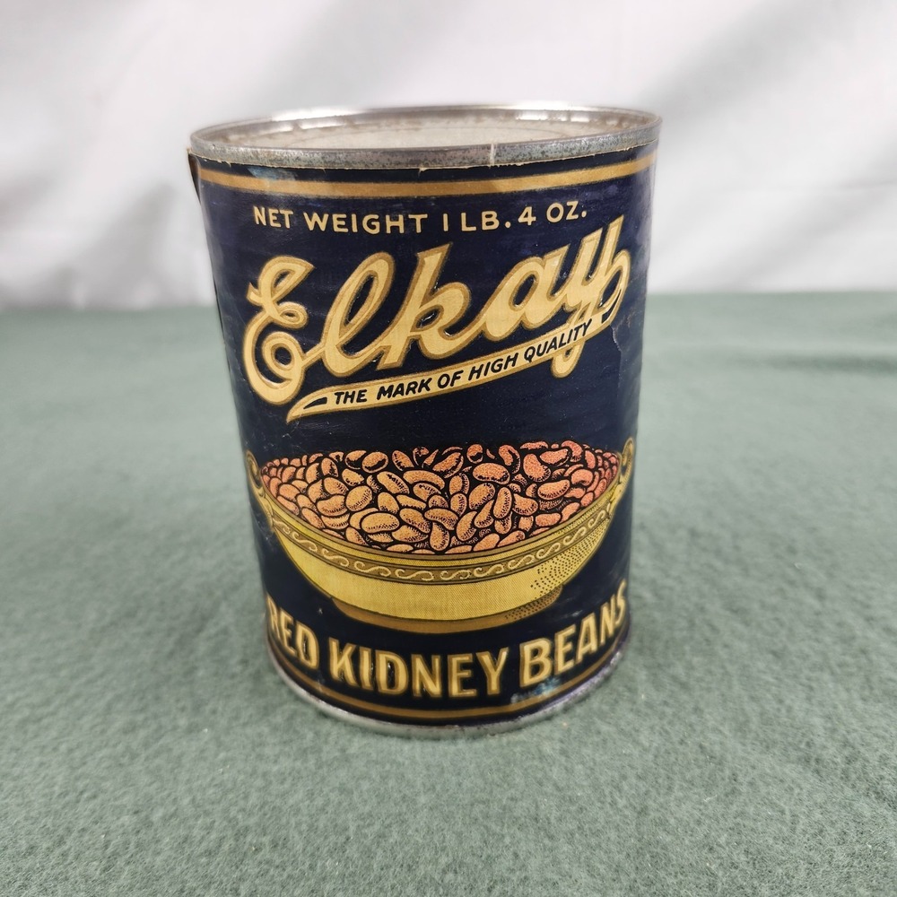 Vintage Elkay Red Kidney Beans Can‎ L. Klein Halsted 14th & Liberty Chicago